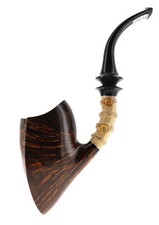 Pipe C-pipe GRUPPO 6 BAMBOU marron forme lisse pioche pliée main levée