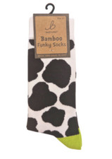 Damen Funky Bambus Socken - Kuh Patch