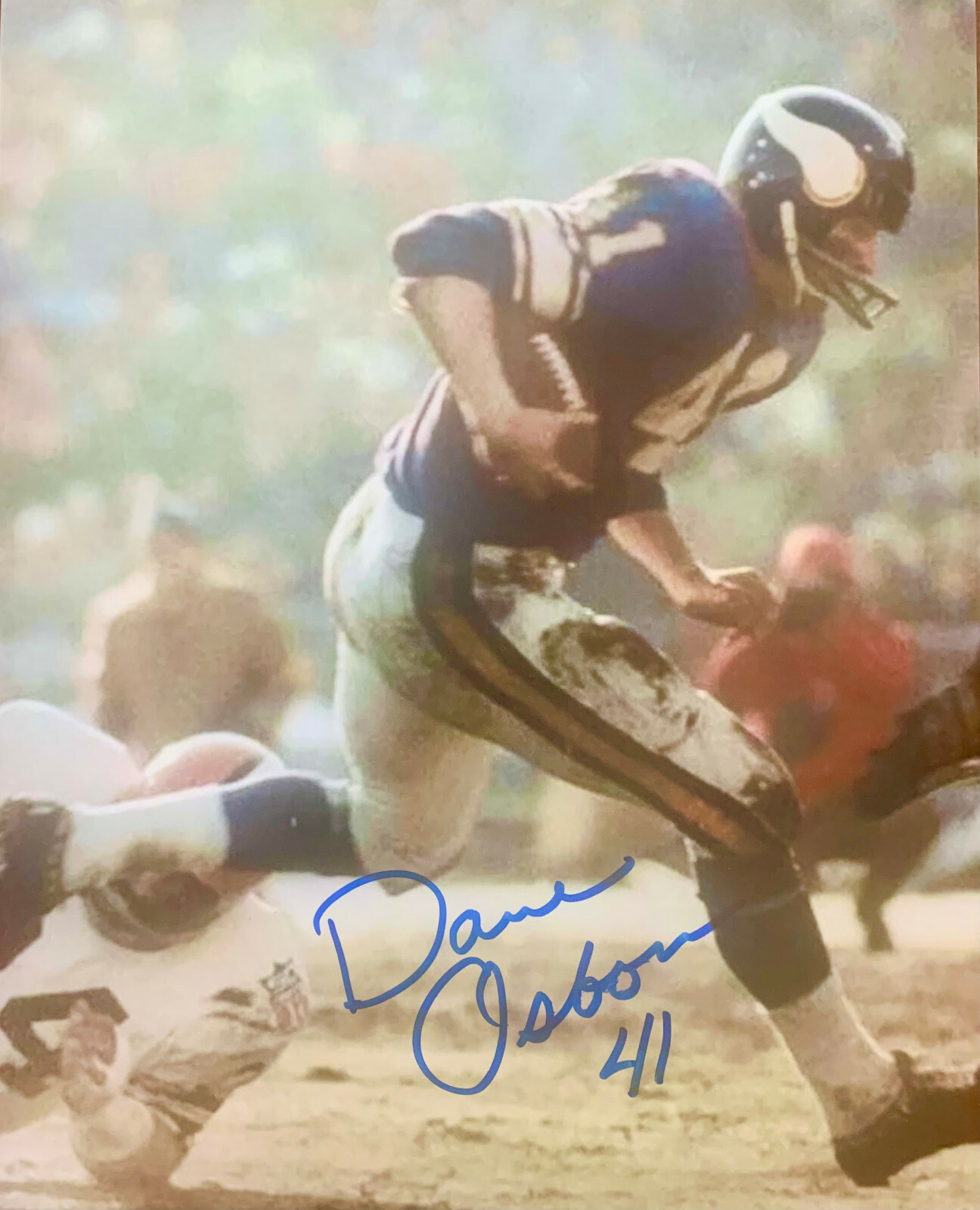 Dave  Osborn #41 Minnesota Vikings Great Autographed 8x10 Photo W/COA #10