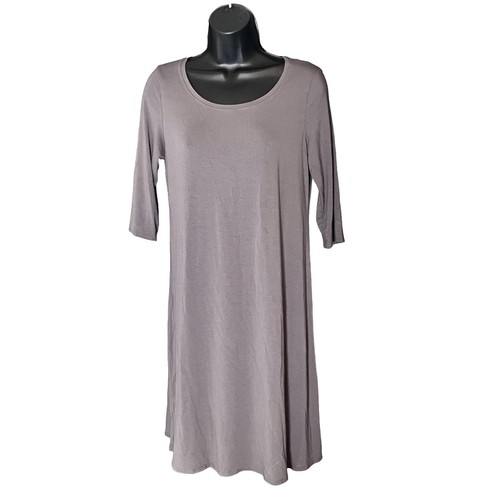 Robe Enveloppante (Wrap Dress) Eileen Fisher - Taille Petite Small (PS) Violet - Manches Longues - Occasion Très Bon État