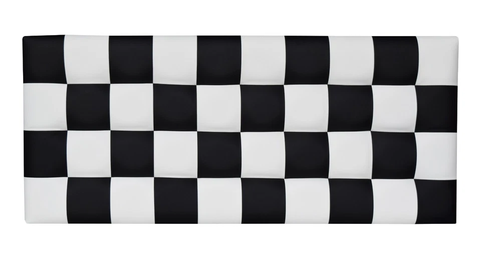 ONEK-DECCO Cabecero de cama en polipiel Mod. KANSAS Patchwork Blanco-Negro - Imagen 2 de 4