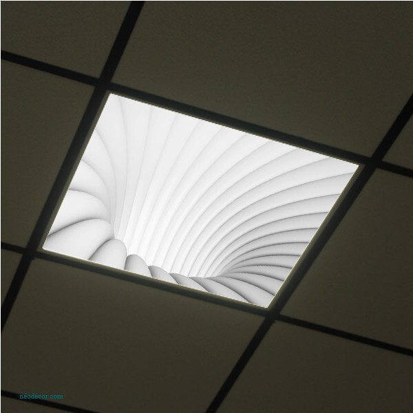 Plafond décoratif DIFF 6723 pour dalle LED 60x60 cm en bureau et salon