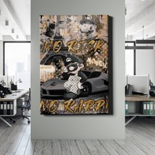 ✅QUADRO TELA, VETRO ACRILICO MARIO NO RISK NO FERRARI LUSSO QUADRO DA PARETE PREMIUM