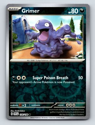 Basic Grimer HP 80 Super Poison Breath Attack Rarity Dark Sludge Creature