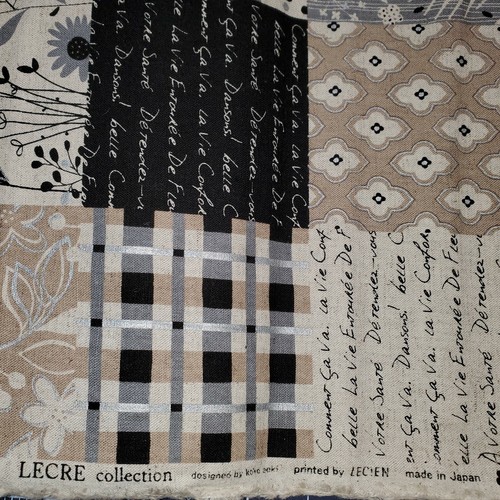 Lecre Koko Seki print 4 inch blocks By the yard Cotton Linen Blend canvas - Picture 3 of 5