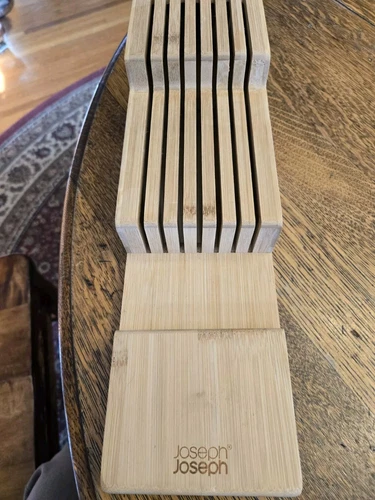 Knife Cutlery Drawer Organizer Joseph Joseph Bamboo Wood 2 Tier 14 Slots. NWOT