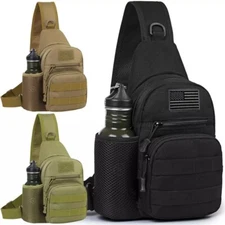 Men Backpack Molle Tactical Sling Chest Pack Shoulder Bag Outdoor Hiking Travel
