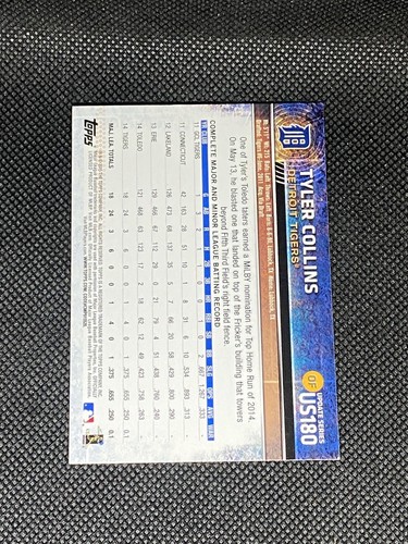 Tyler Collins Detroit Tigers Signed Auto 2015 Topps Card #US180 ~ COA - Picture 2 of 3