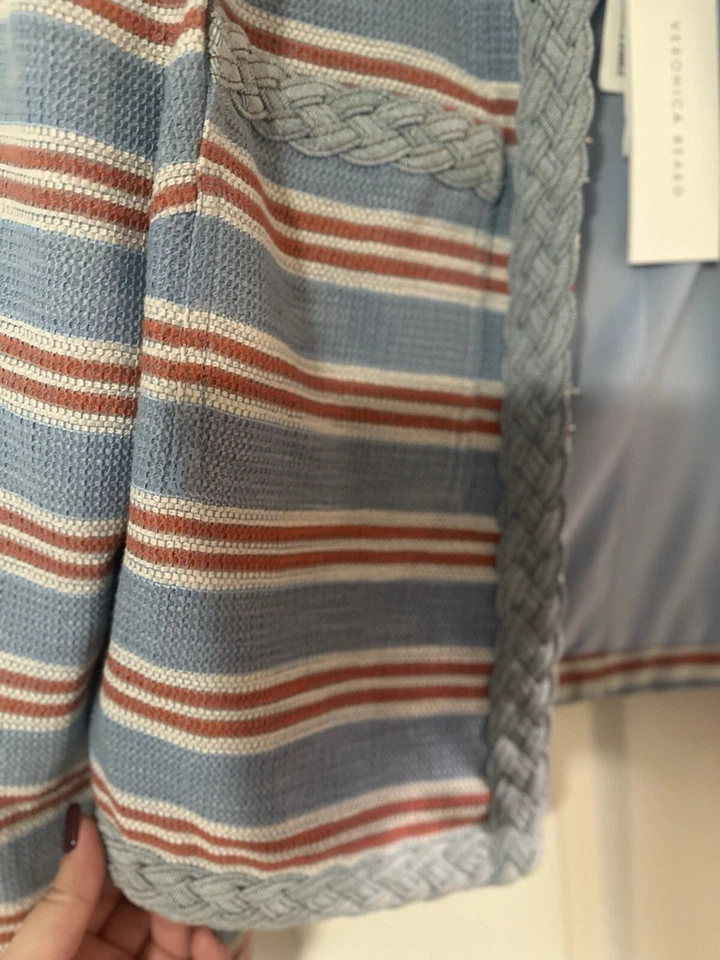 VERONICA BEARD Arrowe Striped MulticolorBlue Braided Trim Jacket Size 12 NWT. - Image 3 of 4