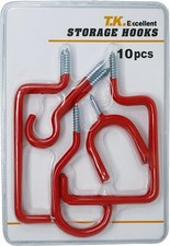 10x Heavy Duty SCREW IN STORAGE HOOKS, Multi Purpose Garage, Shed, Bikes, Tools