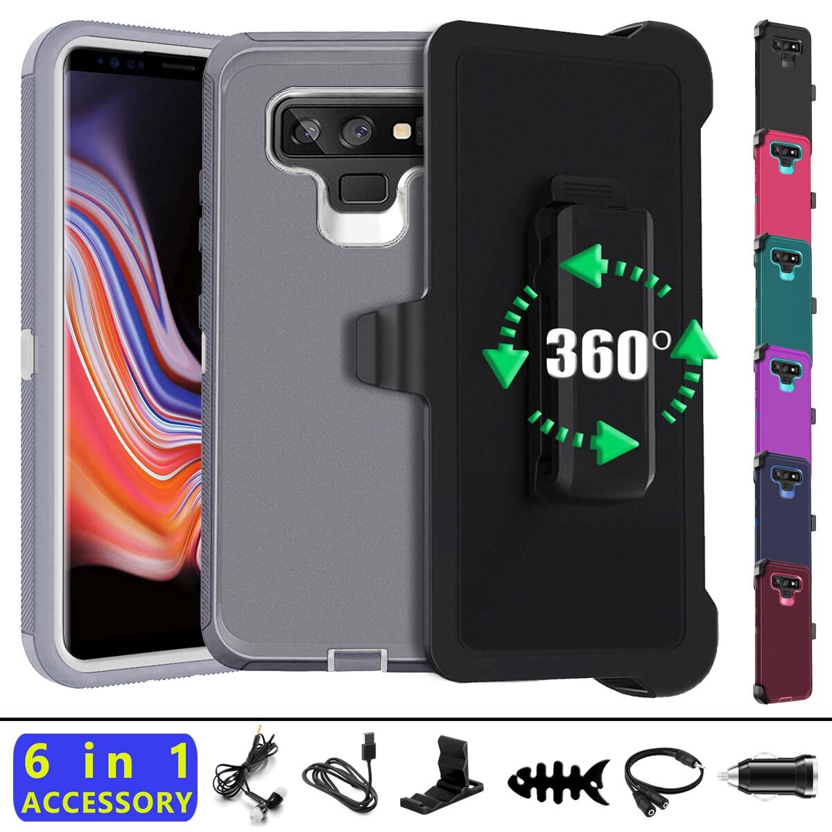 For Samsung Galaxy Note Case Heavy Duty Hard Clip Holster Cover