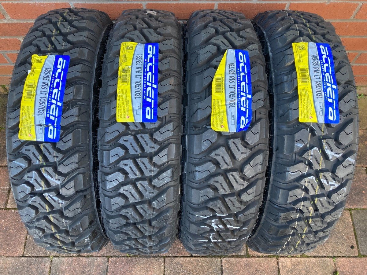 4 x LT185/85R16 105L MT ACCELERA MUD TERRAIN TYRES POR 185/85R16