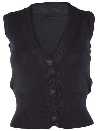 Maglione Gilet Da Donna Stretch Con Scollo A V Cotone Slim Fit Casual M L Xl - Picture 24 of 42