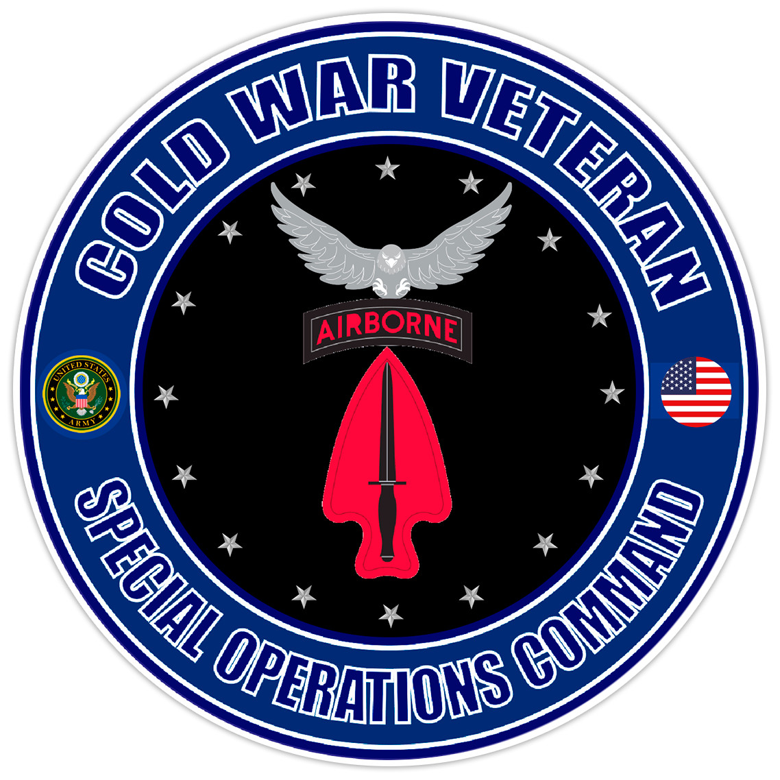 Cold War Veteran Special Operations Command Bumper Sticker Military Decal 5"