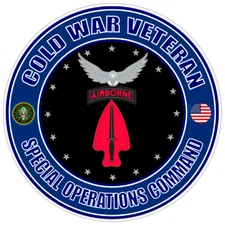 Cold War Veteran Special Operations Command Bumper Sticker Military Decal 5"