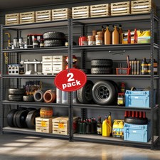 WORKPRO 2PC 36"x18"x72" 5-Tier Metal Storage Shelving Unit Storage Rack 4000 lbs