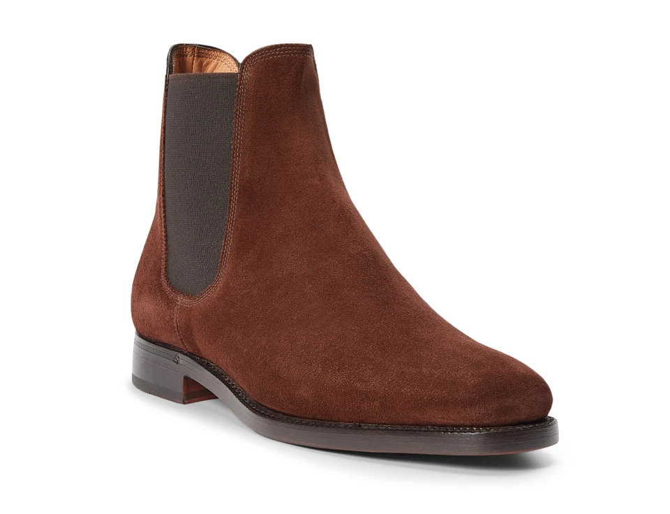$1,250 Ralph Lauren Etiqueta Púrpura Italia Penfield Cuero Gamuza Botas Chelsea Bota Foto 2 de 4