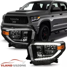 TRD PRO STYLE FULL LED HEADLIGHTS FOR 14-21 TOYOTA TUNDRA CHROME HEADLAMP RH &LH