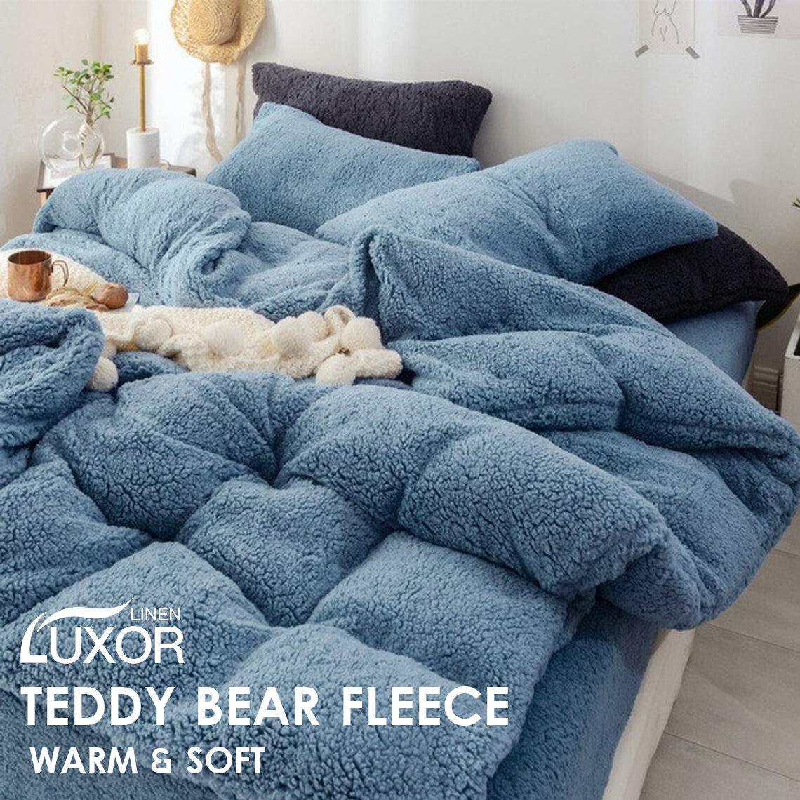 Teddy Bear Fleece Thermal Quilt Doona Duvet Cover Set or Sheet Set