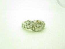 Sterling Silver Infinity Knot Pattern Clear Round CZ Band Ring Size 5