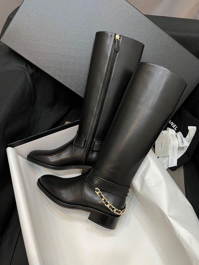 CHANEL long boots with chain logo | eBay CHANEL long boots with chain logo | eBay