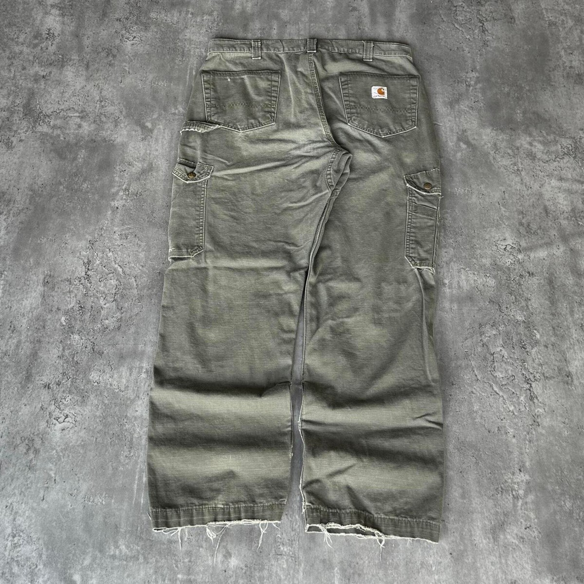 Vintage Y2K Carhartt Double Knee Faded Green Carpenter Cargo Pants