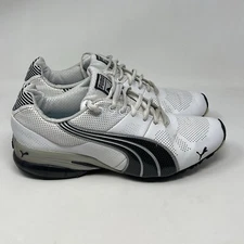 Puma Cell Hiro TLS Sneakers Mens 7.5 White Black Leather Preppy Casual Shoes