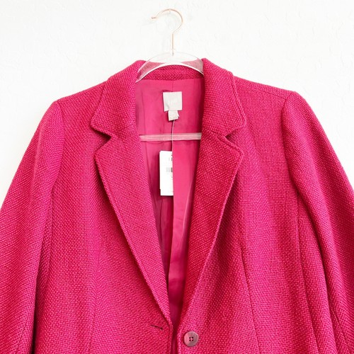Giacca blazer donna tweed J. Jill due bottoni rosso piccolo petite NUOVA - Foto 2 di 6