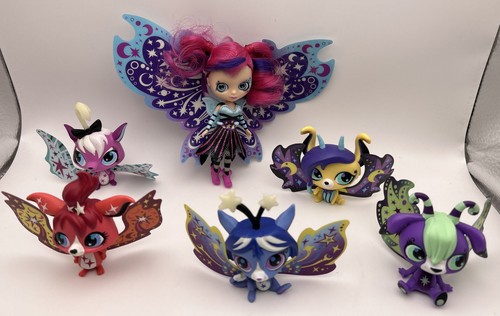 10 Mini Poupées Littlest Pet Shop Moonlite Fairies Hasbro 2012 – Brillent Dans La Nuit, Collection Féerique