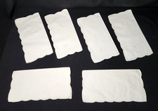 Lot of 6 White on White Vintage Linen Hankies 10 x 10 Hand Rolled Hem Wedding