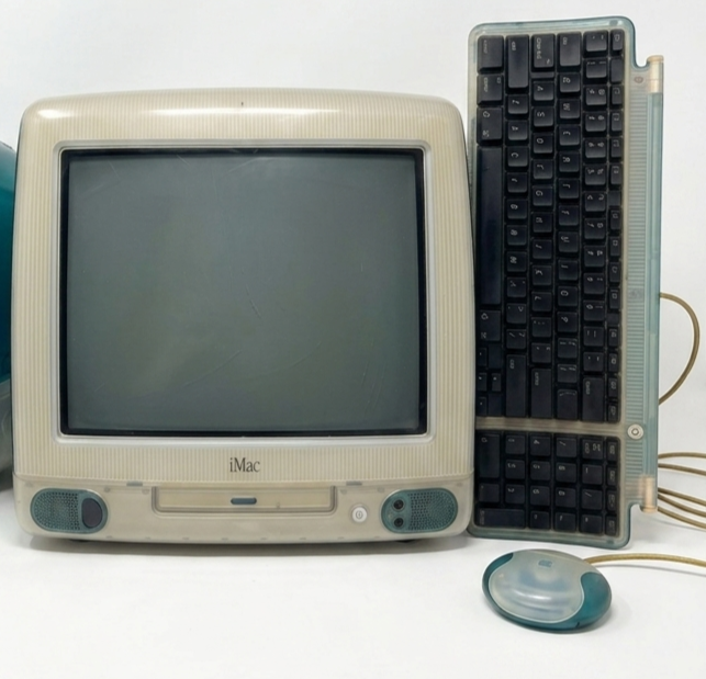 1998 Apple iMac G3 Bondi Blue M4984 + Original Keyboard & Mouse