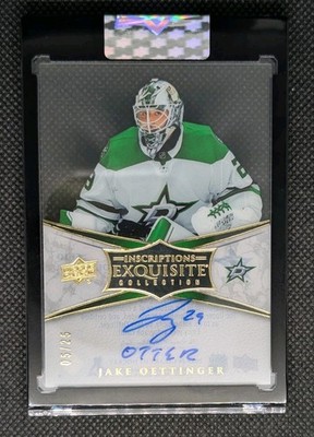 2025-26 UD Clear Cut Exquisite Collection Inscriptions Jake Oettinger Otter/25