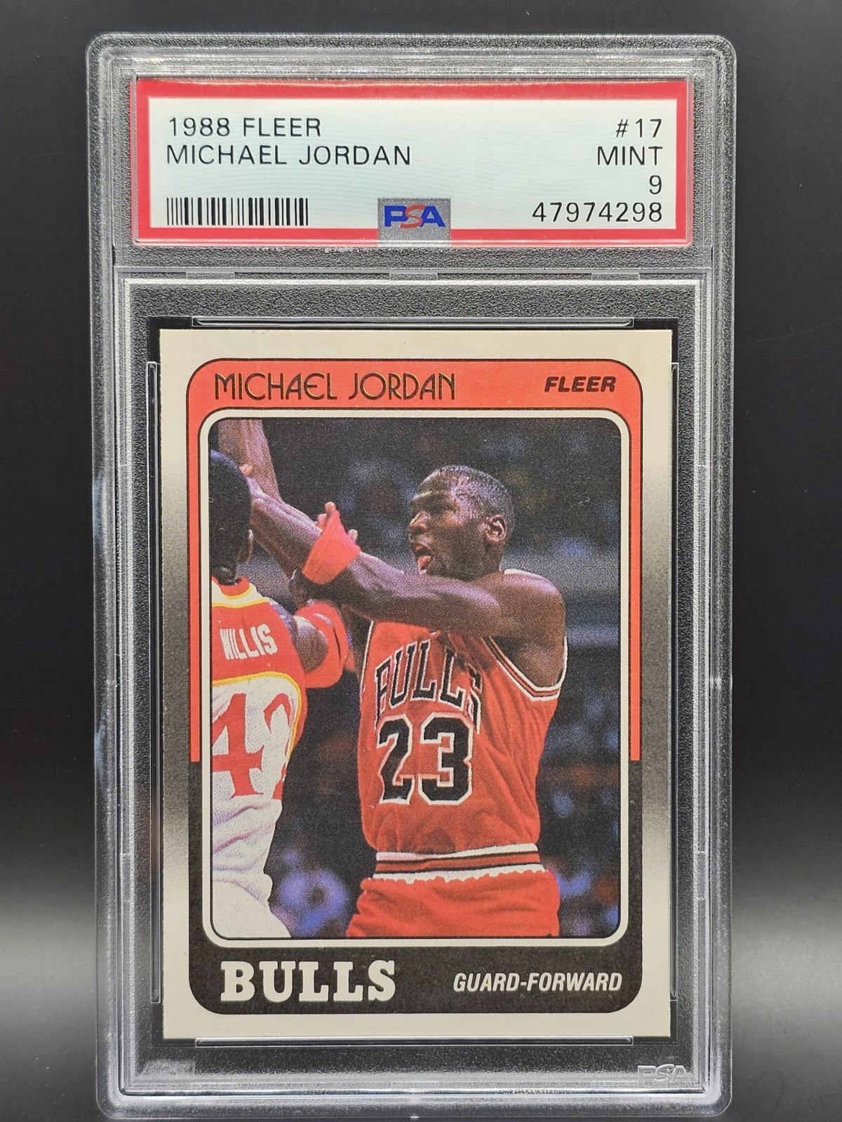 1988-89 Fleer Basketball #17 Michael Jordan Chicago Bulls HOF PSA 9 MINT