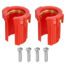 2Pcs Faucet Fixing Nut, Plastic Hot and Cold Faucet Lock Nut Fixing Tool Red 