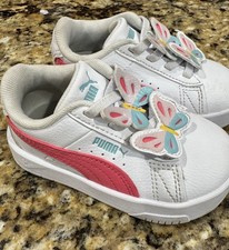 PUMA Jada Butterflies Lace Up Toddler Size 5 Girls White Sneakers Casual Shoes