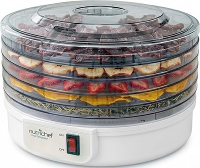 NutriChef Lebensmittel Dörrapparat Maschine - 5 Fächer Elektrischer Trockner für Jerky, Obst, Gemüse