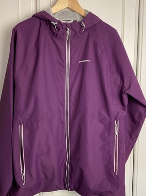 Craghoppers Aquadry Anorak Womens Size UK 20 Purple Waterproof Raincoat Jacket