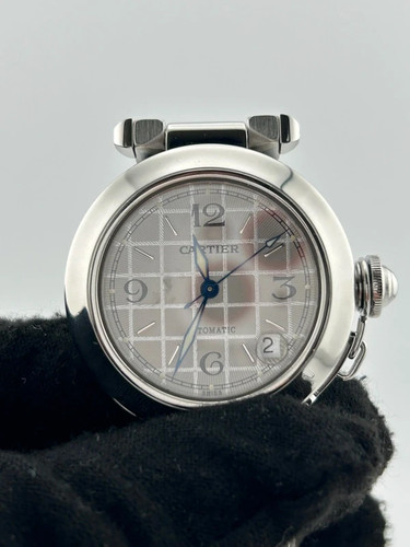 #20 Cartier Pasha C 35mm Grey Dial SS W31023M7 - Picture 2 of 5