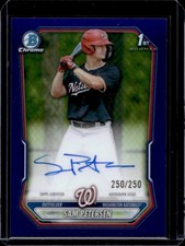 2026 Bowman Sam Petersen Chrome Auto Purple Refractor 1st #/250 Nationals