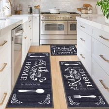 Vaukki Boho Kitchen Rug Sets 3 Pieces, Washable Kitchen Mats for Floor, Non S...