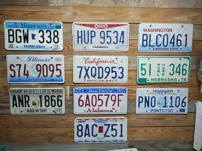 Variety Pack of 10 expired 2013 Mix State Craft License Plate Tags KKL 5266
