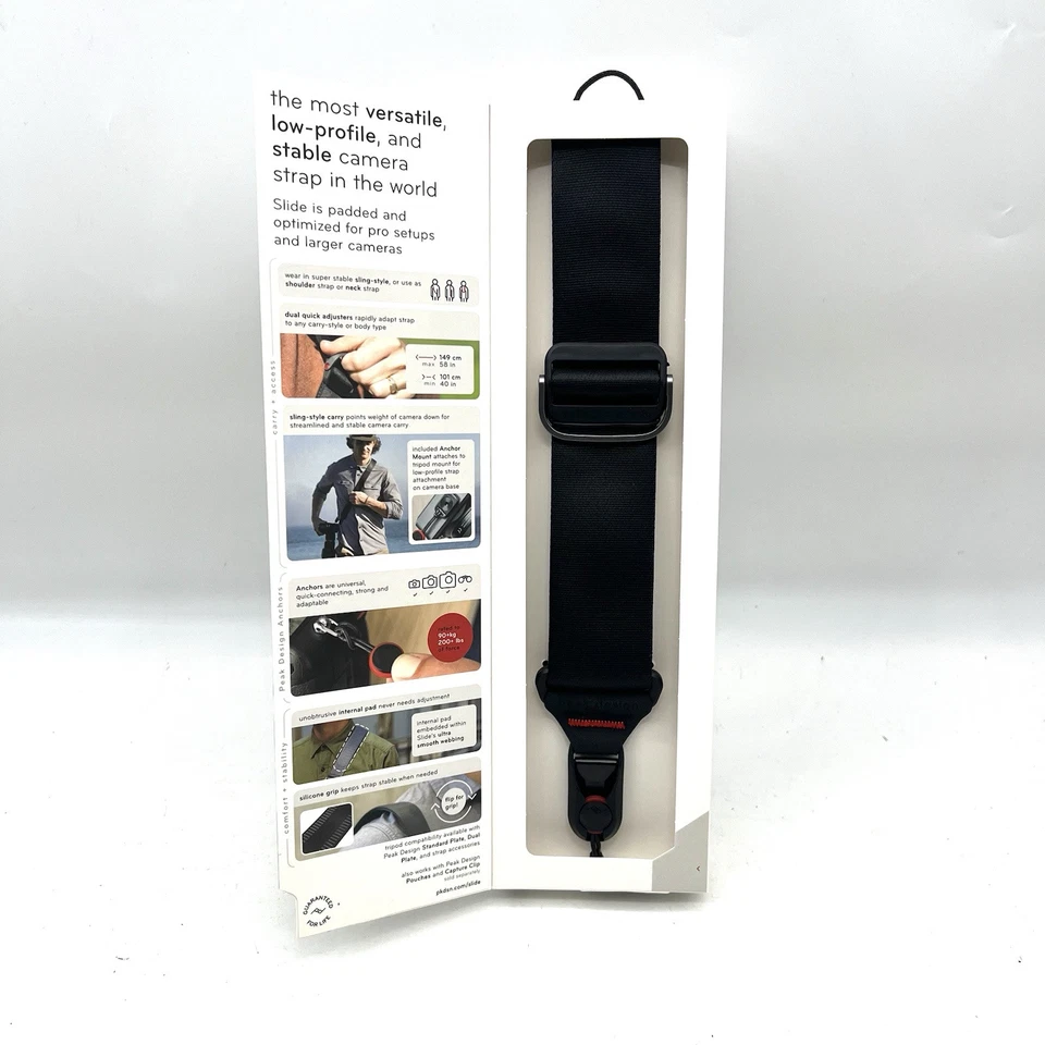 Tracolla Peak Design Slide v3 SL-BK-3 NERA Professionale DSLR fotocamera NEW - Image 2 of 4