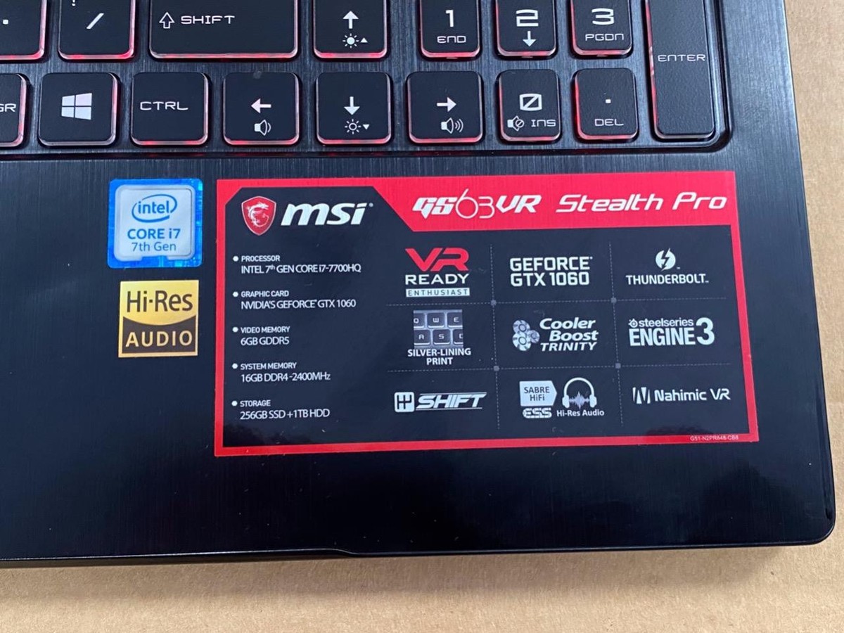 MSI GS63VR STEALTH PRO 15.6