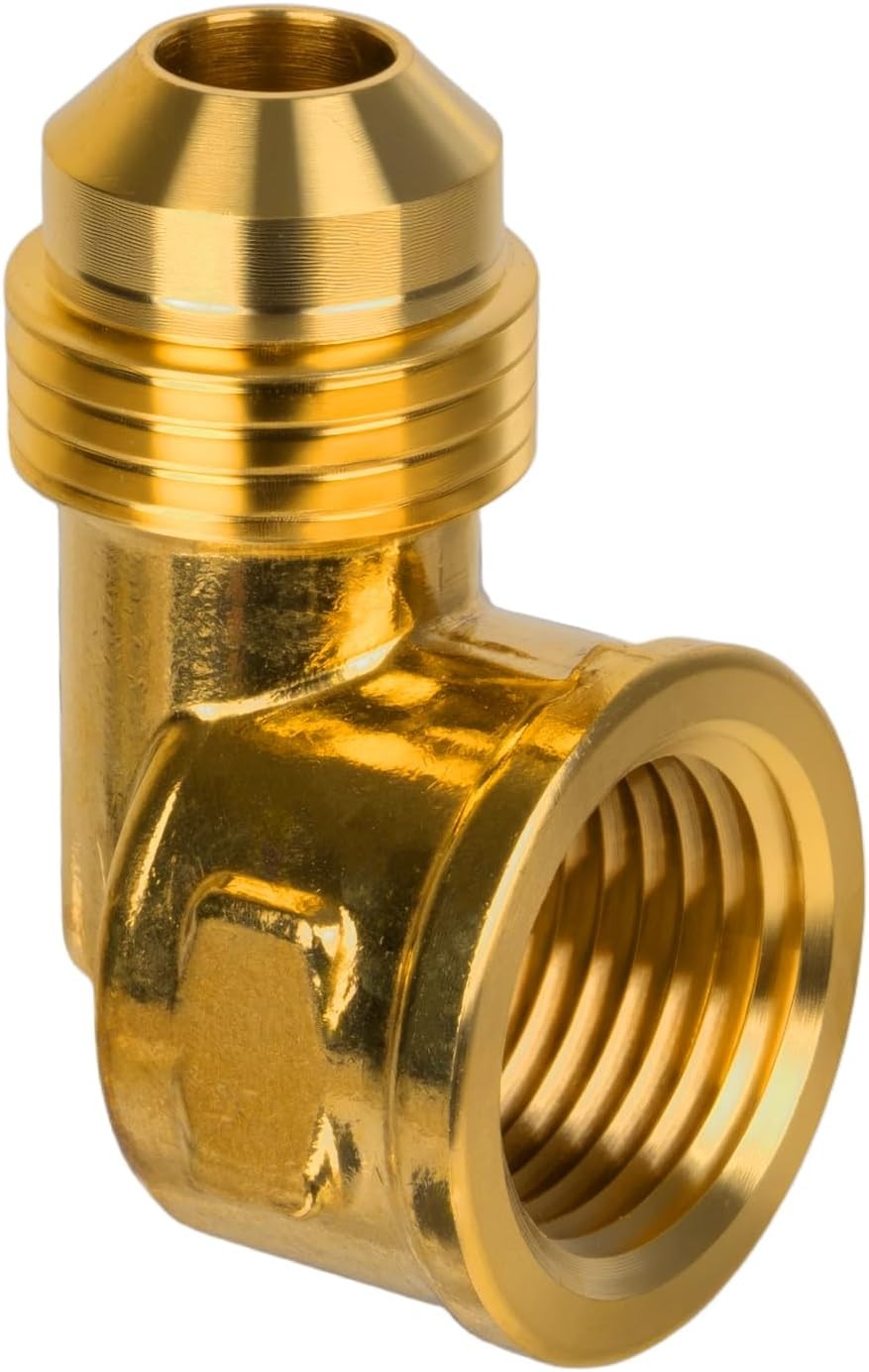 3/8" Male Flare to 3/8" NPT Female 90 Degree Brass Elbow Flare Fitting US