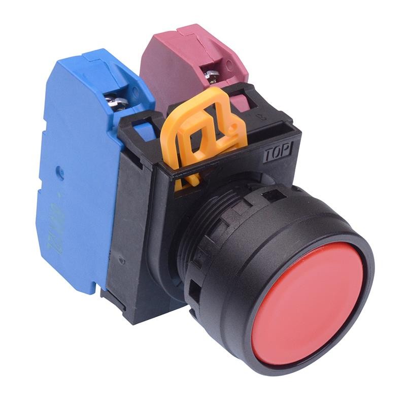 IDEC Red 22mm Maintained Push Button Switch 1NO-1NC IP65 YW1B-A1E11R