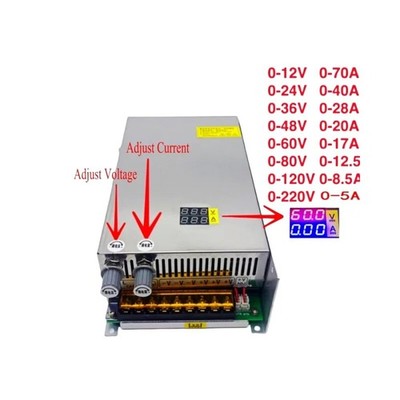 1000W Adjustable DC Switching Power Supply with Current Limiting Digital Display