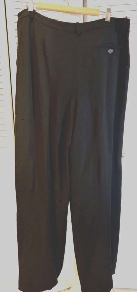Pantalones de vestir plisados Sonia Rykiel para mujer negros piernas rectas anchas talla 48 Francia Foto 4 de 4