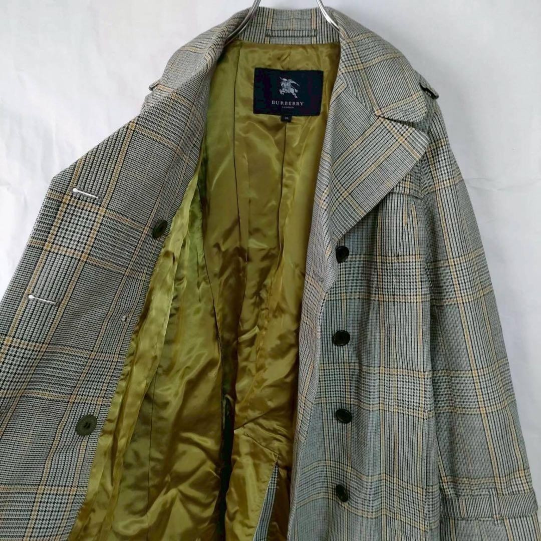 Burberry London Checked Trench Coat Gray Outerwear Size 38 For Women thumbnail 6