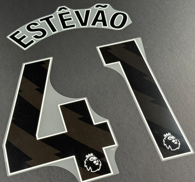 2025 2026 OFFICIAL CHELSEA ESTEVAO 41 BLACK HOME PLAYER SIZE