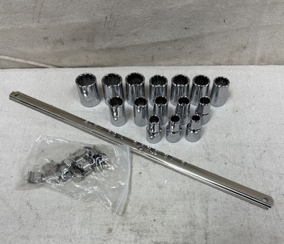 PROTO J54206 Socket Set 1/2'' Drive 15 Piece 12-Point Metric 10 mm to 24 mm